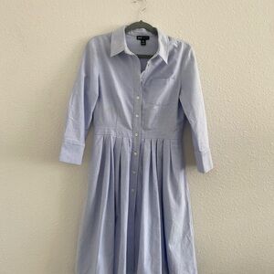 NY Collection Light Blue Midi Shirt Dress